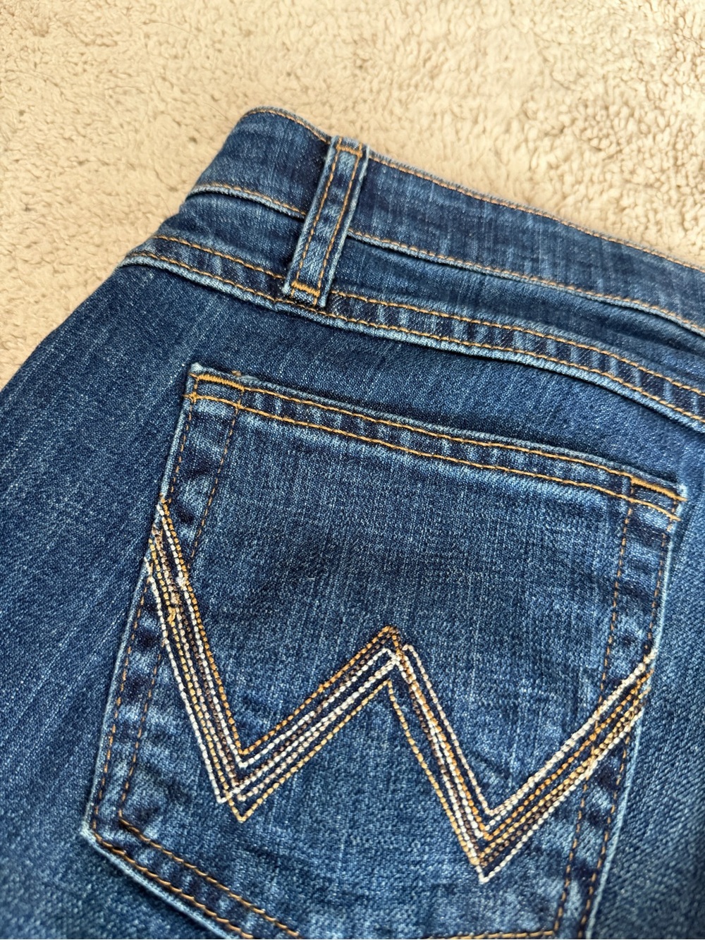Women’s Wrangler Q Baby Riding Bootcut Jeans Size 7 8 x 32 W pocket western - Picture 3 of 8